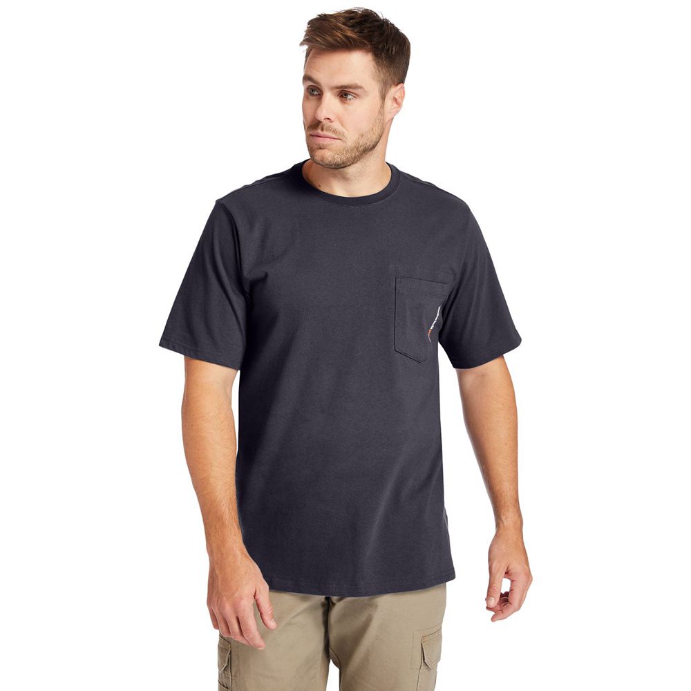 Camisetas Timberland Hombre Pro® Big & Tall Base Plate Short-Sleeve Azul Marino - Chile CYG-318764